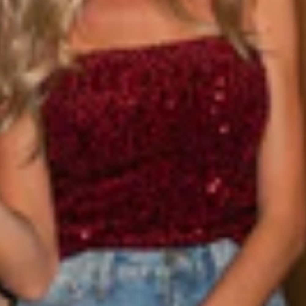 NEW!  Sequin Wine Women's Tube Top Size Large